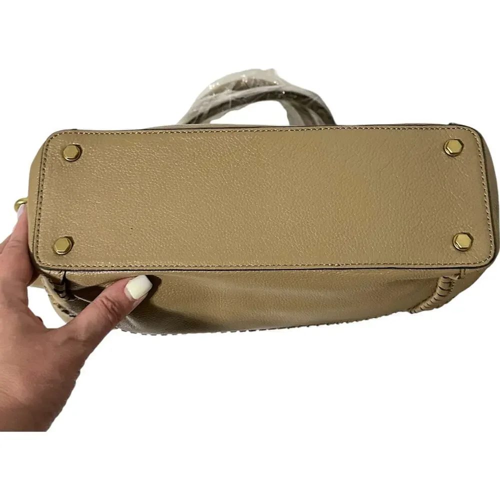 NWT OrYany Drew Pebbled Leather Slouchy Satchel in Dune